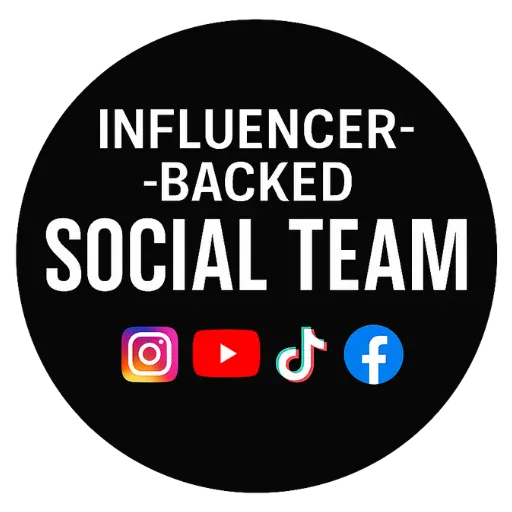 Influencer-backed social media team badge, Pure Junk Media—top social media marketing agency Connecticut, Instagram, YouTube, TikTok, Facebook.