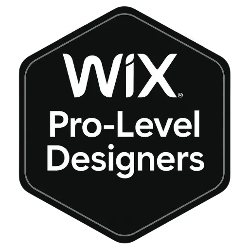Wix Pro-Level Designers badge, Pure Junk Media—Wix website experts for Connecticut businesses.