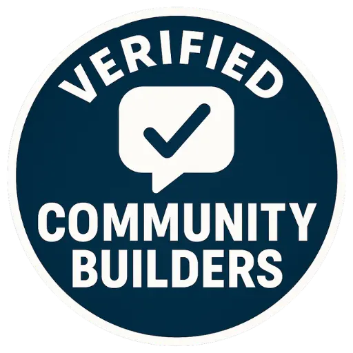 Verified community builders badge for Connecticut social media marketing agency