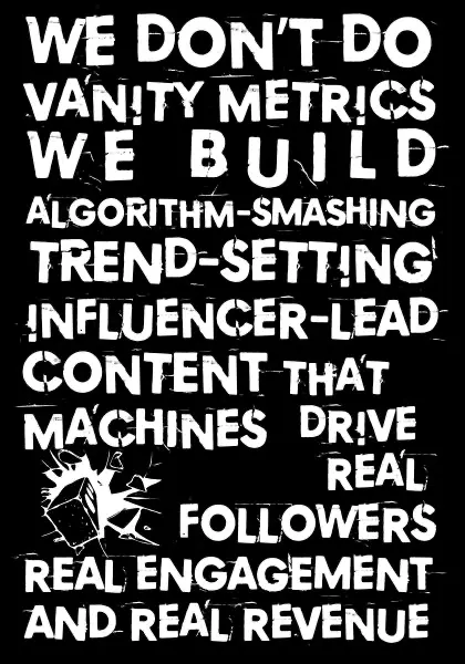 Bold statement graphic about influencer-led, trend-setting social media marketing in Connecticut