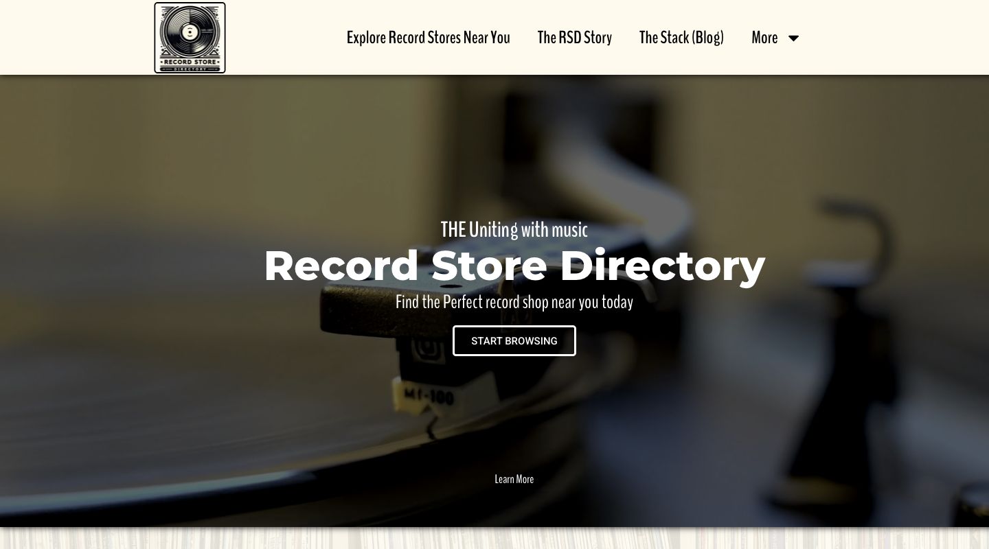 Record Store Directory. A PJM community project. desktop website